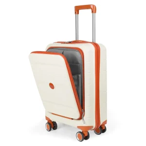 Maleta de Cabina 55x22x36cm de Polipropileno con Cerradura TSA - Hueso