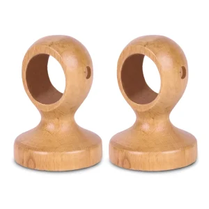 Pack de 2 Soportes Decorativos para Barra de Madera de Pared o Techo- Madera