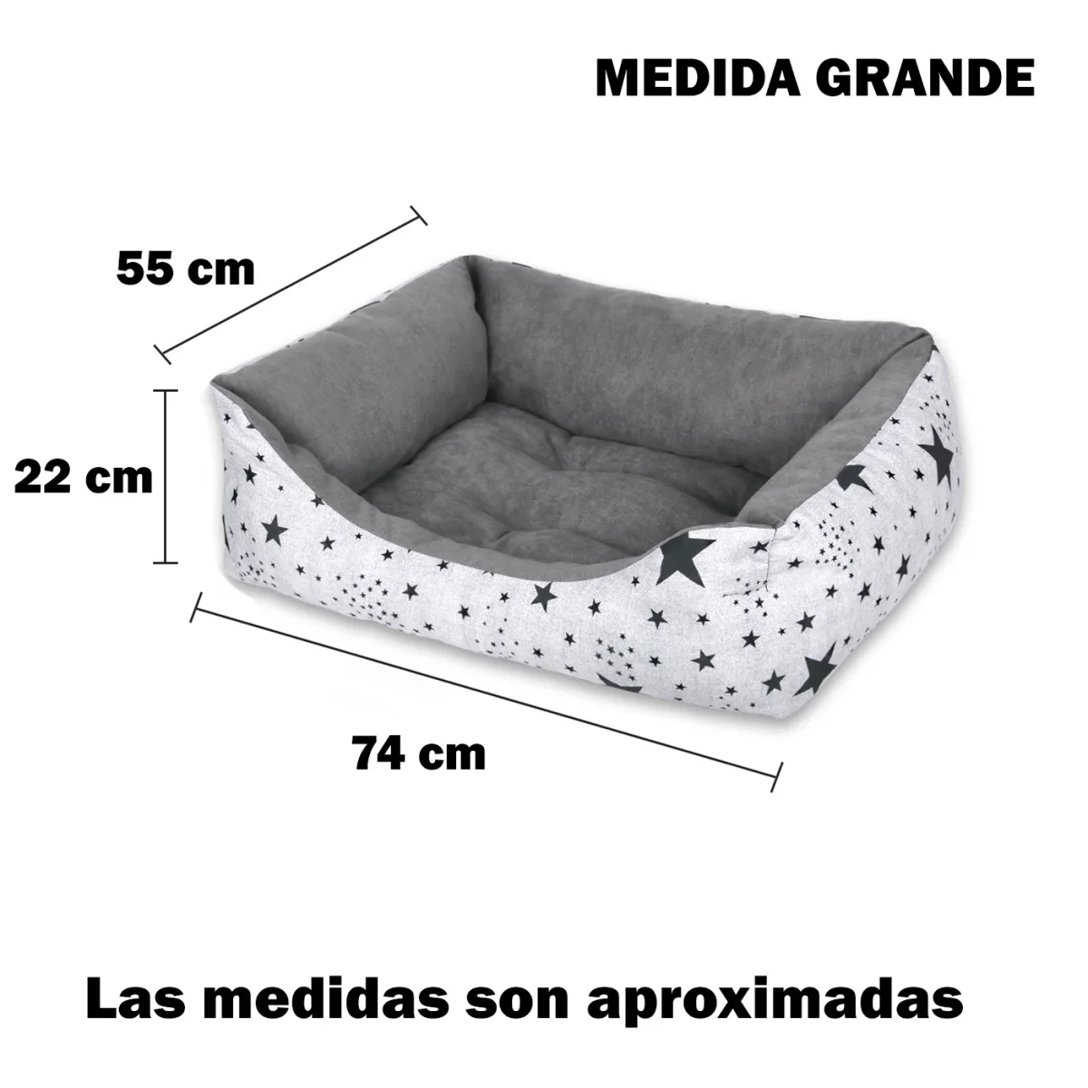 Cama para mascotas rellena de fibra - Estrellas - Grande - Imagen 4