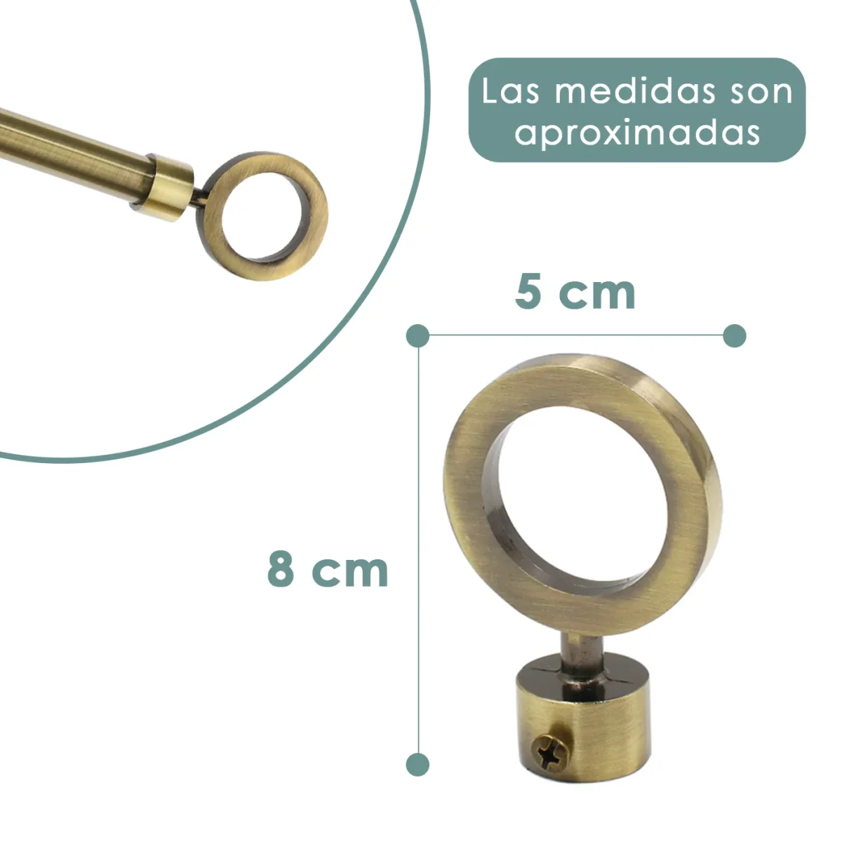 Barra De Cortinas Universal Extensible Acero Aro. Dorado - Imagen 7