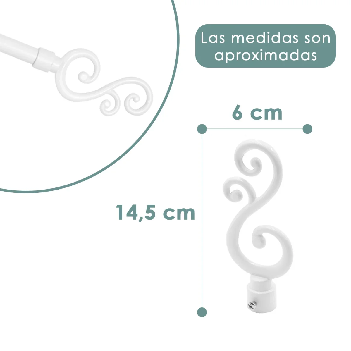Barra De Cortinas Universal Extensible Metal Forma S- Blanco - Imagen 8
