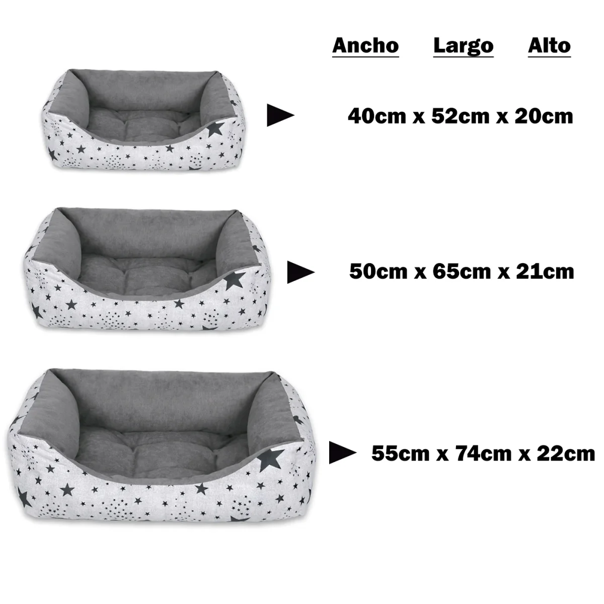Cama para mascotas rellena de fibra - Estrellas - Grande - Imagen 8