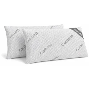 Almohada Viscoelástica de Carbono Perforado, Indeformable y Ergonómica- 90 cm Pack 2