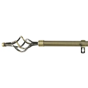 Barra De Cortinas Universal Extensible Acero Trenza. Dorado