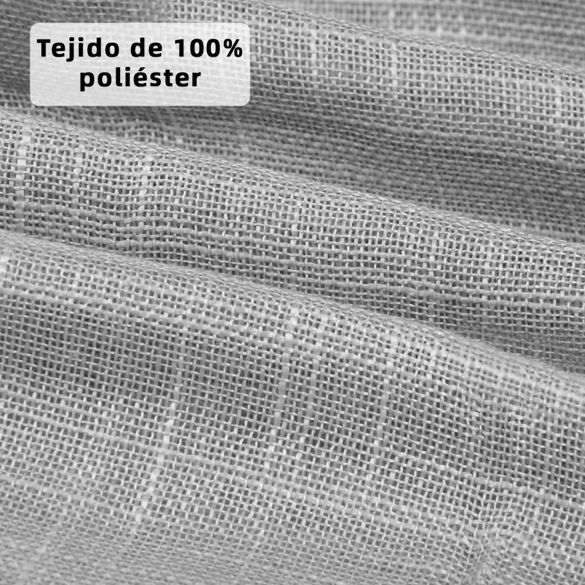 Cortinas de Salón Translúcidas,Lino, Modernas- Gris - Imagen 6