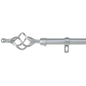 Barra De Cortinas Universal Extensible Metal Trenza. Gris