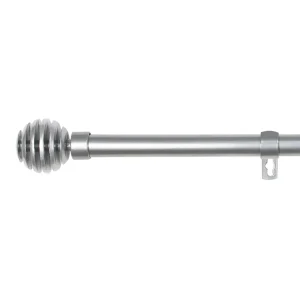 Barra De Cortinas Universal Extensible Metal Bola Rota. Gris