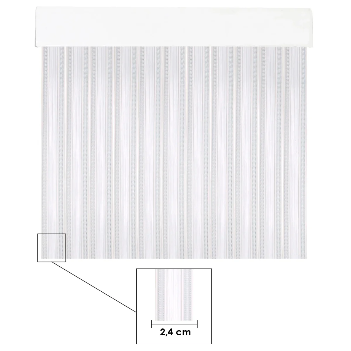 Cortinas para Interior o Exterior Modelo Kalia, PVC- Transparente+Filo Blanco K7 - Imagen 3