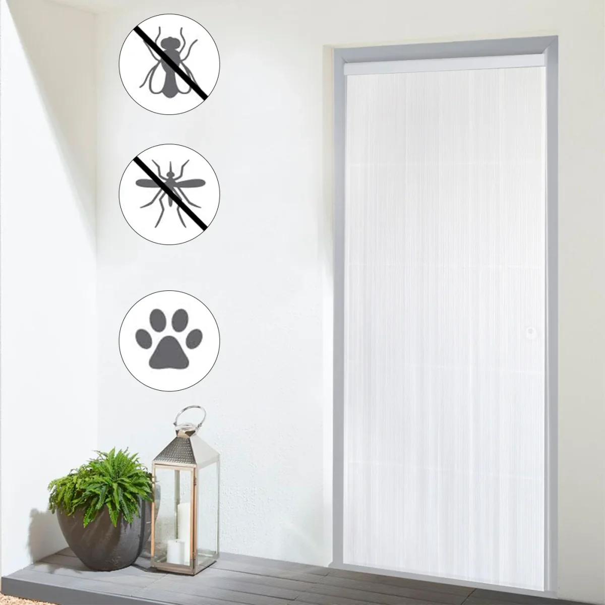 Cortinas para Interior o Exterior Modelo Kalia, PVC- Transparente+Filo Blanco K7 - Imagen 6