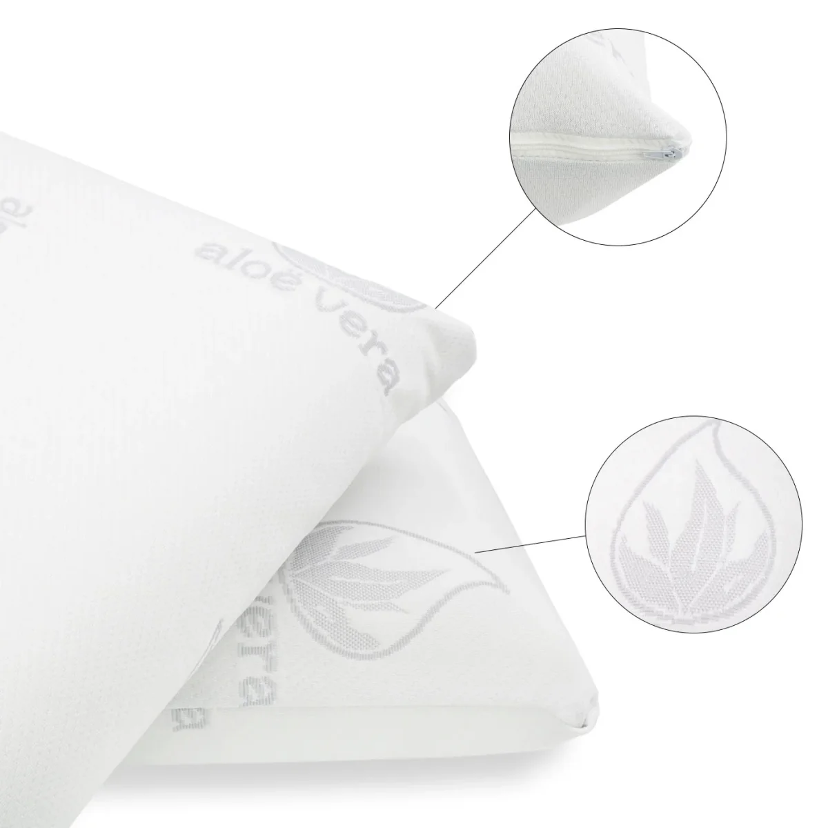 Almohada viscoelástica con tejido de Aloe Vera - 90 cm - Imagen 5