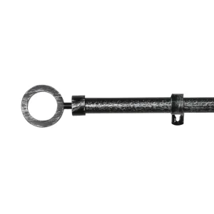 Barra De Cortinas Universal Extensible Metal Aro. Negro+Gris