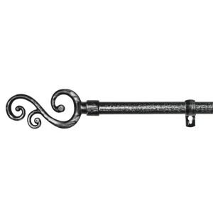 Barra De Cortinas Universal Extensible Metal Forma S- Negro+Gris