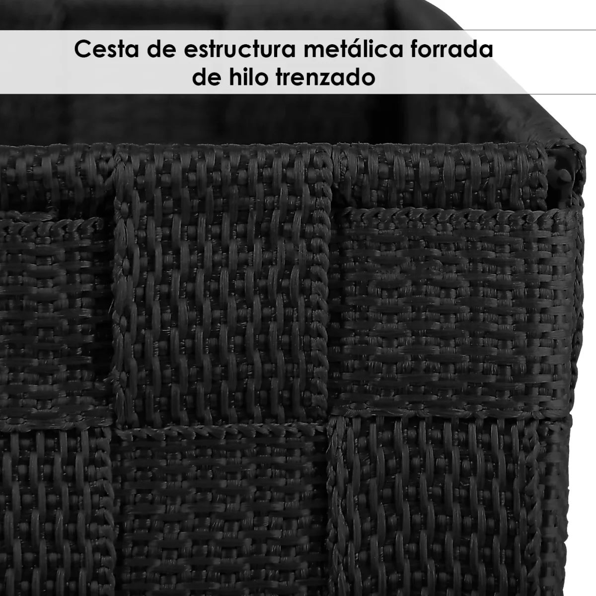 Pack de 3 Cajas de Almacenaje Decorativas- Negro - Imagen 6
