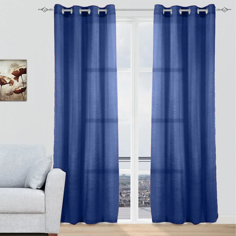 Cortinas modernas translucidas - Azul marino - Imagen 2