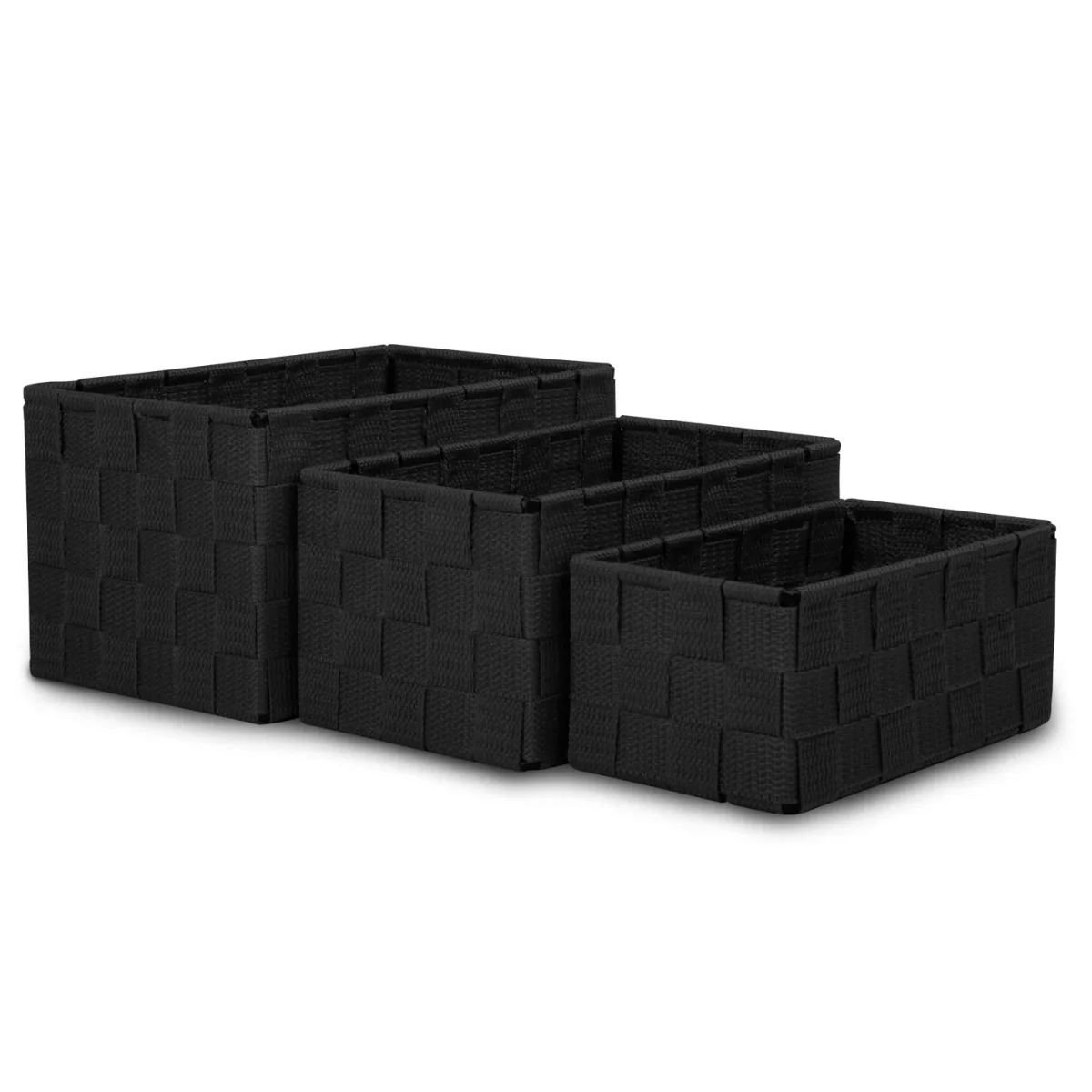 Pack de 3 Cajas de Almacenaje Decorativas- Negro - Imagen 2
