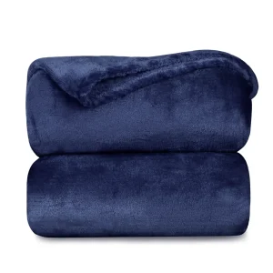 Manta Terciopelo Suave, Manta Coral- Azul Marino