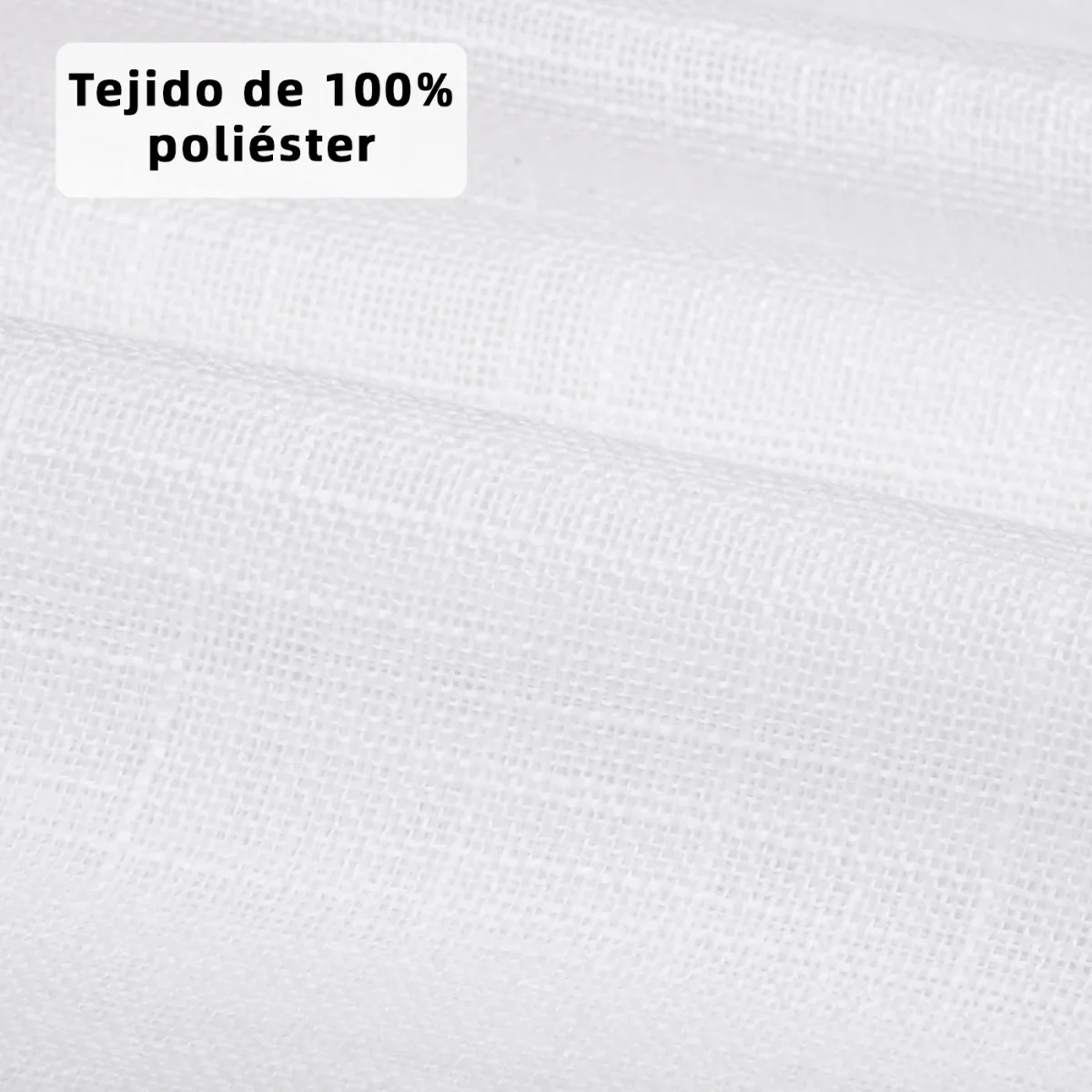 Cortinas de Salón Translúcidas, Lino, Modernas- Blanco - Imagen 6