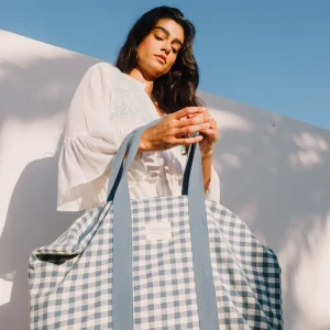 Bolsa de playa algodón cuadros vichy Revi