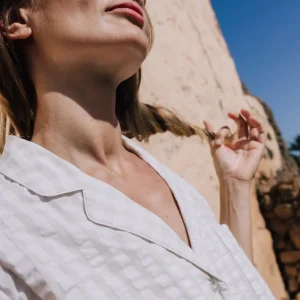 Camisa de algodón seersucker cuadros vichy Nat