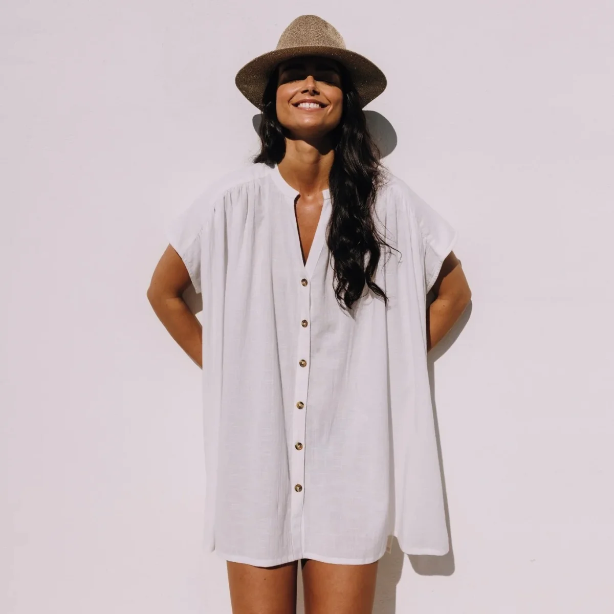 Caftán algodón estilo camisola Sere