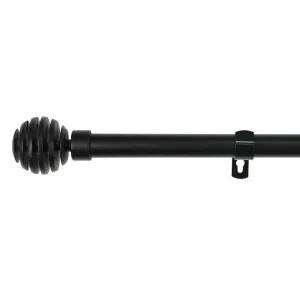 Barra De Cortinas Universal Extensible Metal Bola Rota. Negro