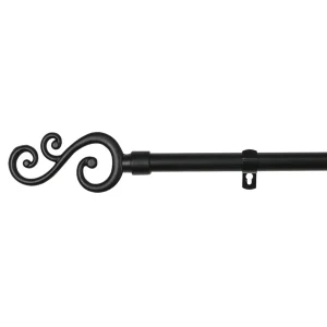 Barra De Cortinas Universal Extensible Metal Forma S- Negro