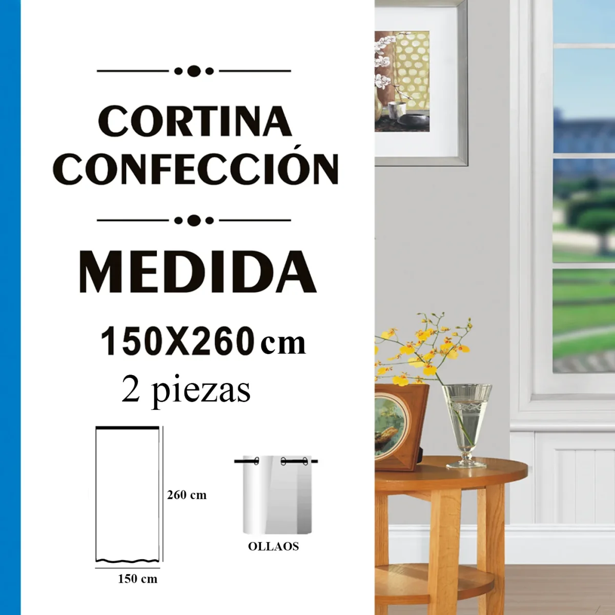 Cortinas Translúcidas Bordadas de un Visillo 2 Piezas- Lila - Imagen 7