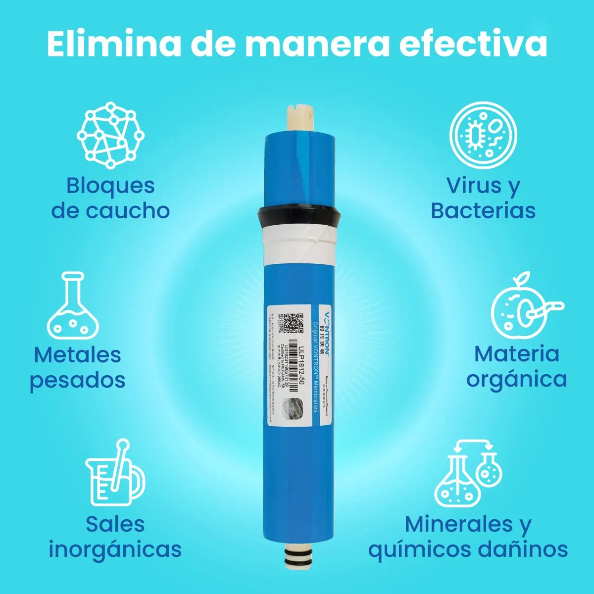 Membrana Ósmosis Inversa HIDRO WATER 50 GPD - Imagen 4