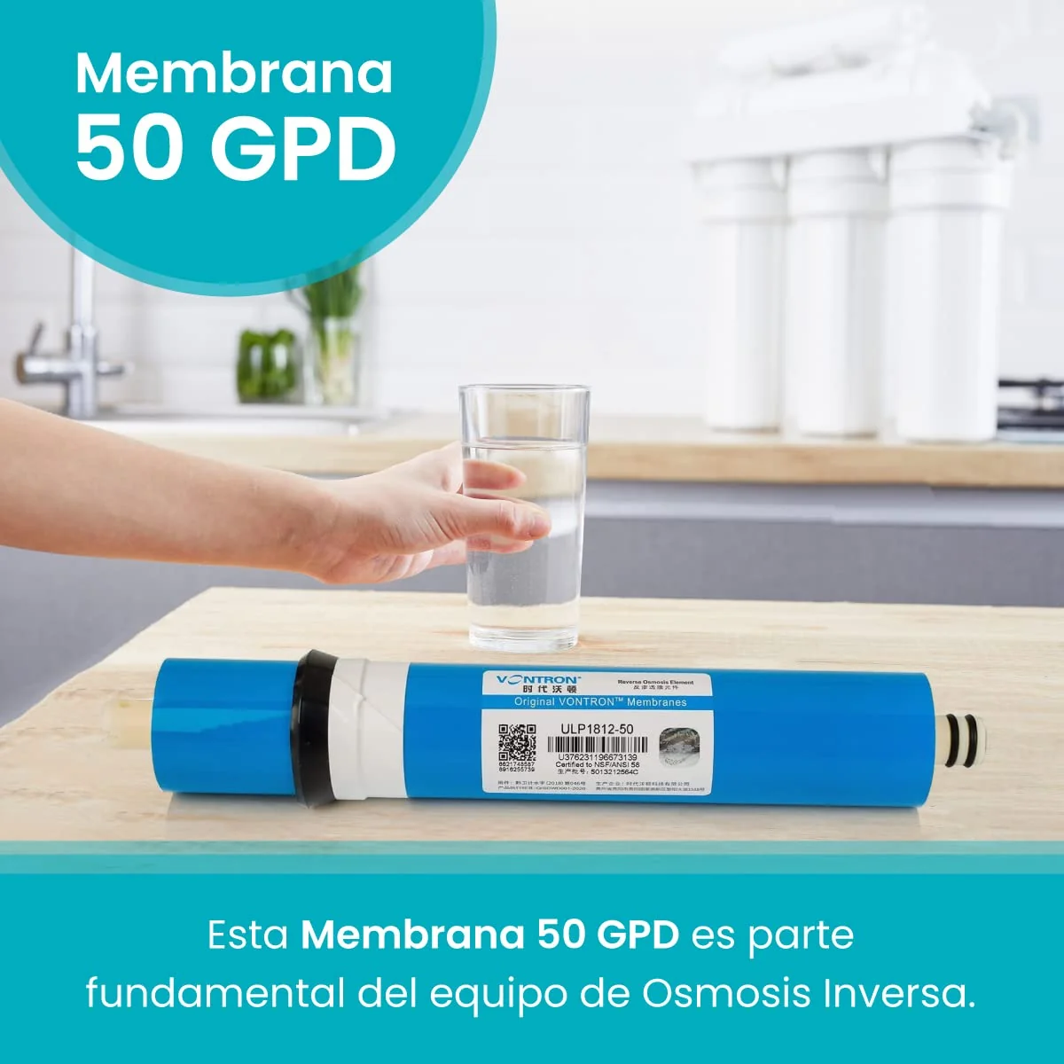 Membrana Ósmosis Inversa HIDRO WATER 50 GPD - Imagen 8