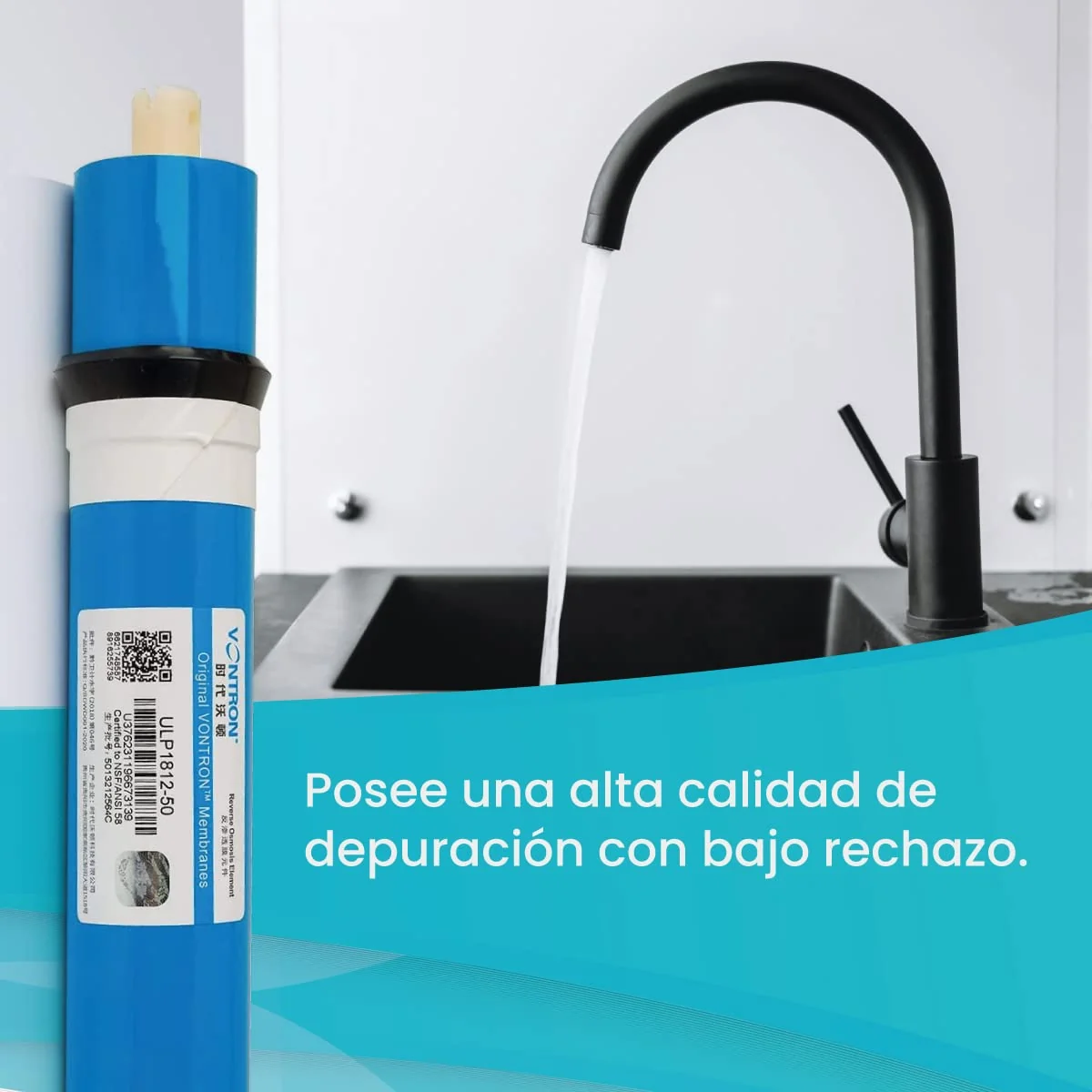 Membrana Ósmosis Inversa HIDRO WATER 50 GPD - Imagen 6