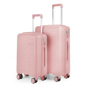 Juego de 2 Maletas de Viaje Cabina y Mediana- Rosa