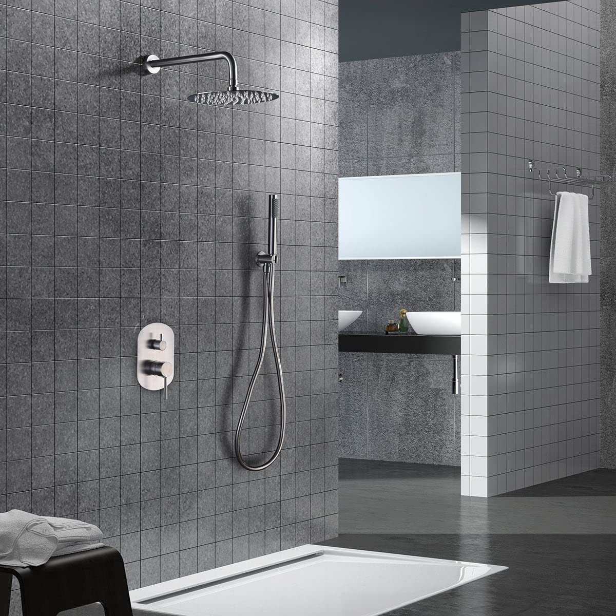 Conjunto Ducha Empotrado IMEX Moscú GPK034 Acero Inoxidable - Imagen 3