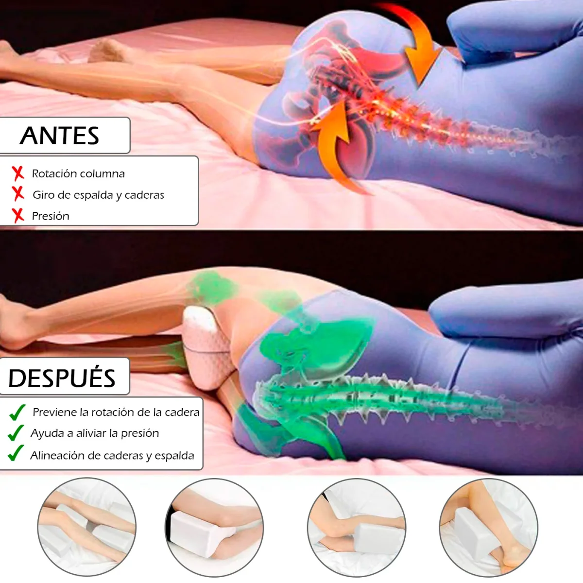 Almohada ortopédica viscoelástica para piernas - Imagen 8