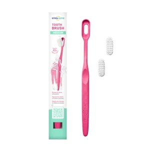 Cepillo de dientes de cerdas medias fucsia