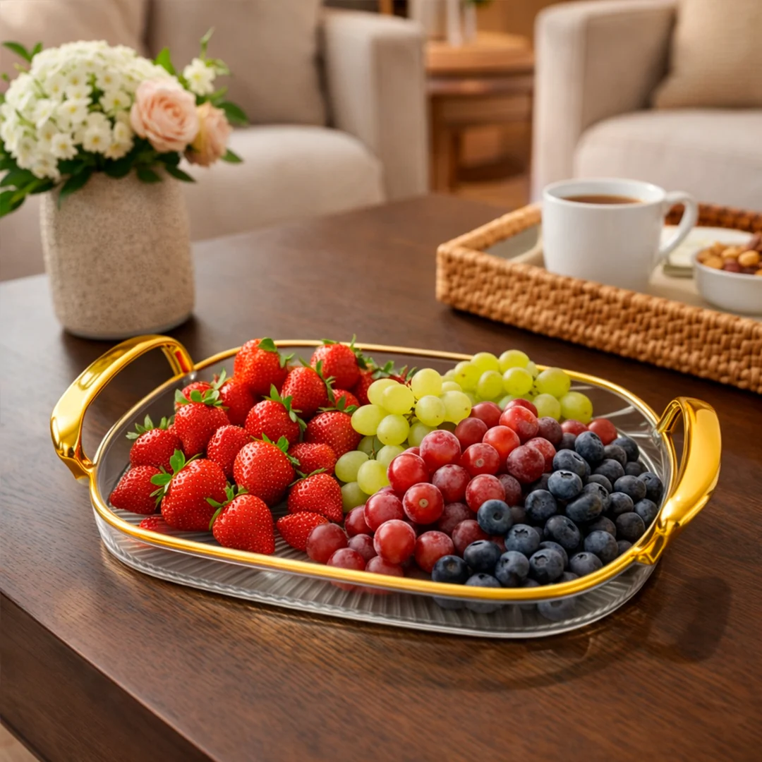 Bandeja Decorativa con Asas Doradas - Imagen 5
