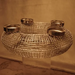 Candelabro de Metal Plateado