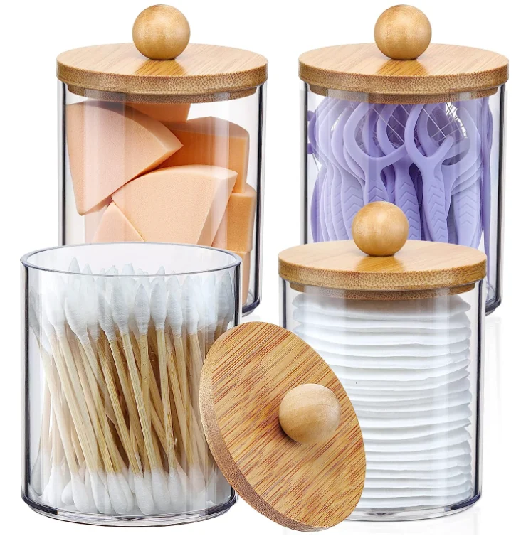 Set x 4 Dispensadores Tarros Con Tapas de Bamboo - Imagen 4