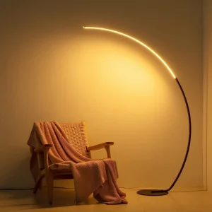 Lámpara LED de pie de arco para sala de estar con control remoto,  moderna regulable con control remoto