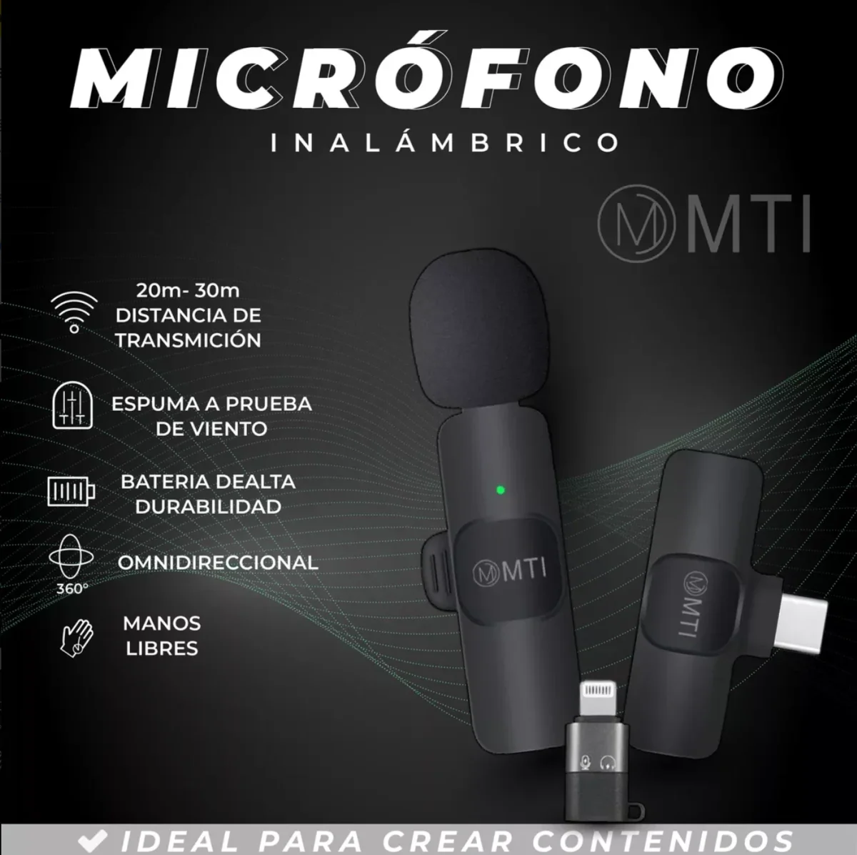 Micrófono Doble Inalámbrico Solapero Para Celular Usb-c Lightning - Imagen 8
