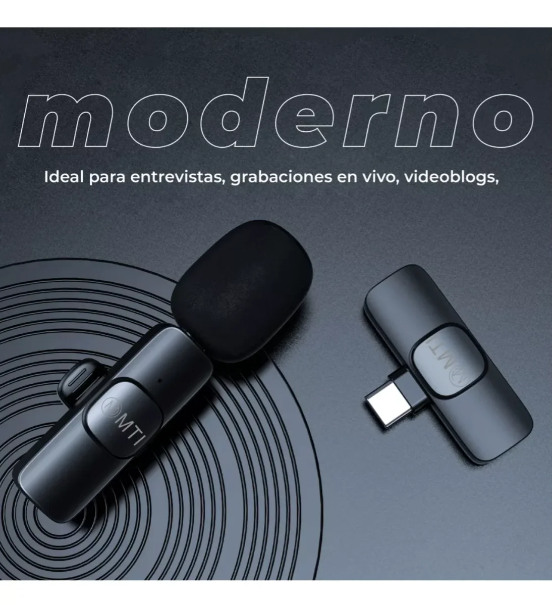 Micrófono Doble Inalámbrico Solapero Para Celular Usb-c Lightning - Imagen 3