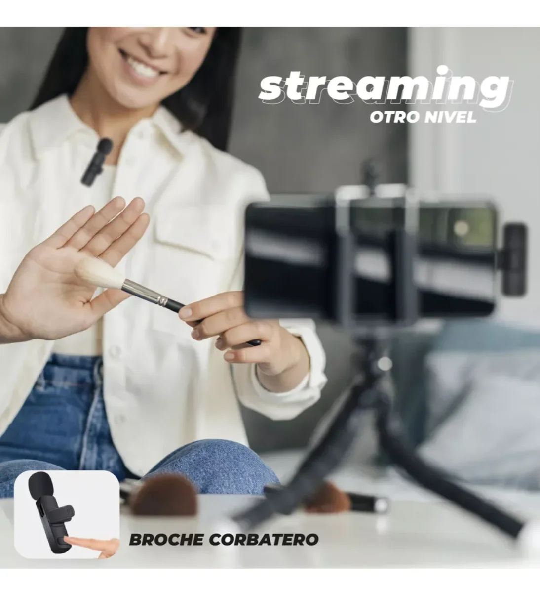 Micrófono Doble Inalámbrico Solapero Para Celular Usb-c Lightning - Imagen 4