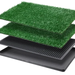 Alfombra sanitaria perros pasto artificial interior bandeja