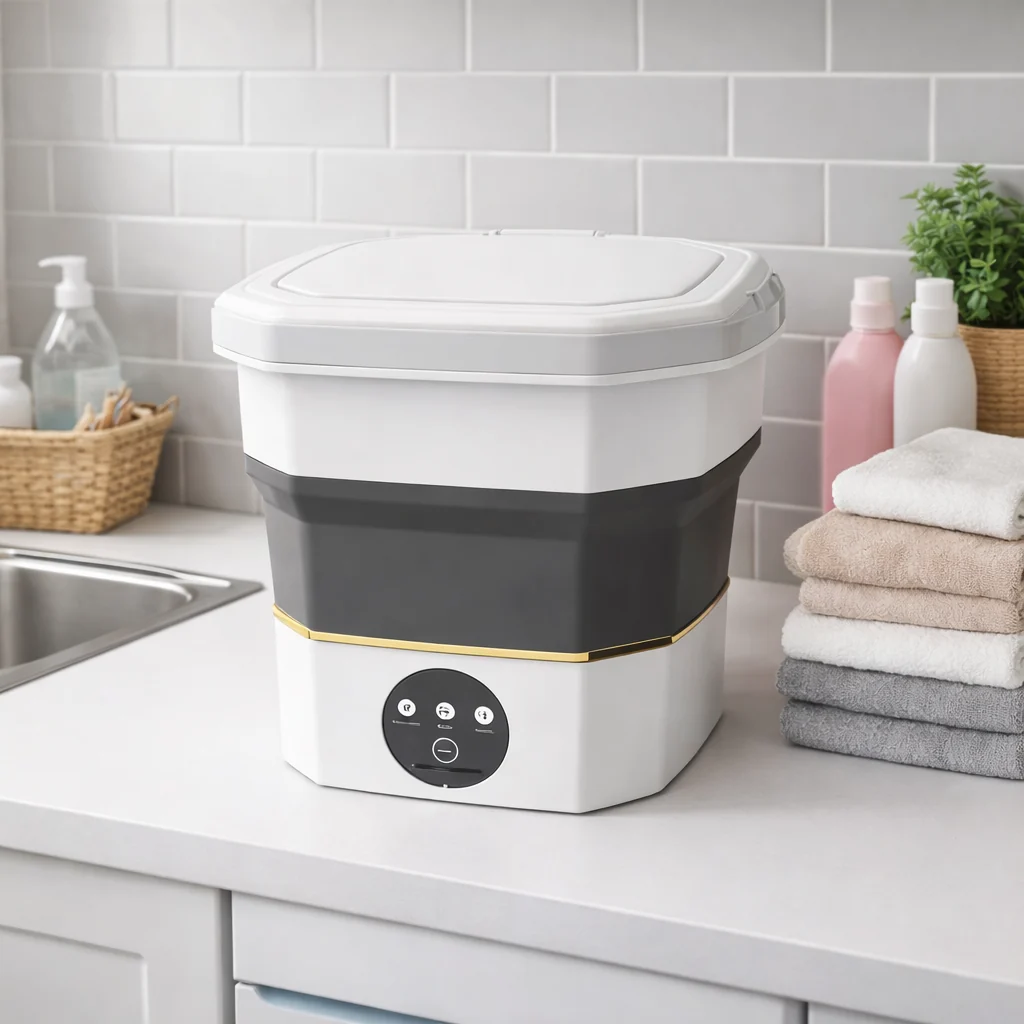 Lavadora Portátil Compacta con Diseño Plegable