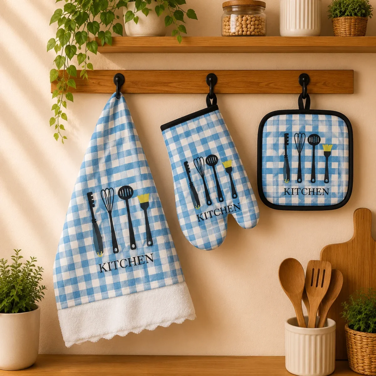Set de cocina cuadros 3 piezas