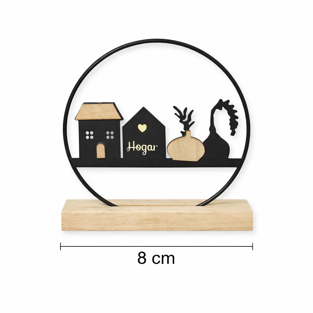 Adorno Decorativo “Hogar” con Base de Madera - Imagen 6
