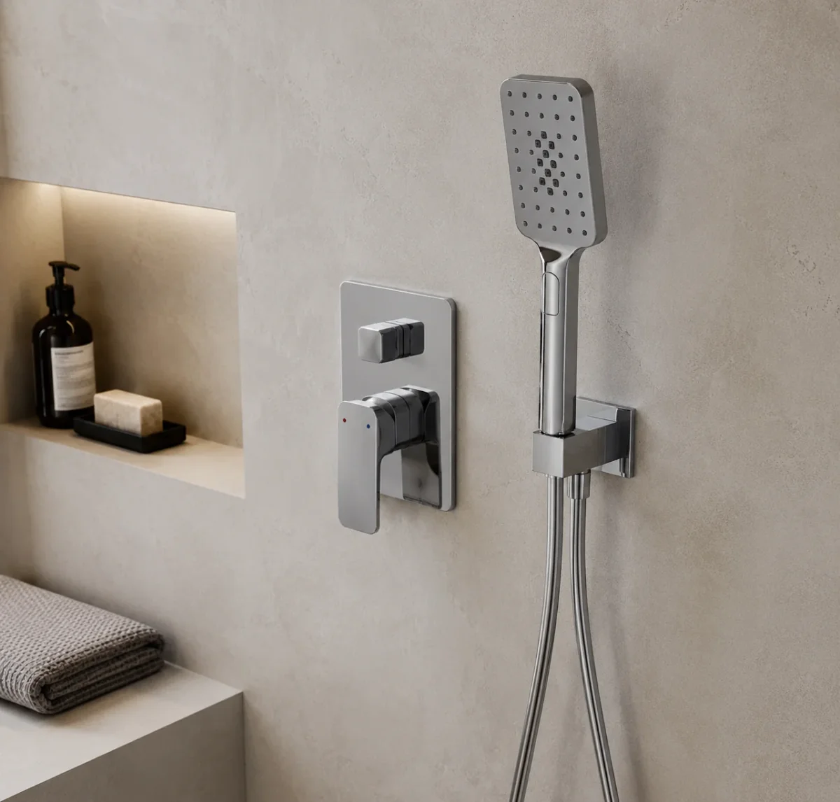 CONJUNTO TELEDUCHA MULTIFUNCION ALLURE CON SOPORTE A PARED