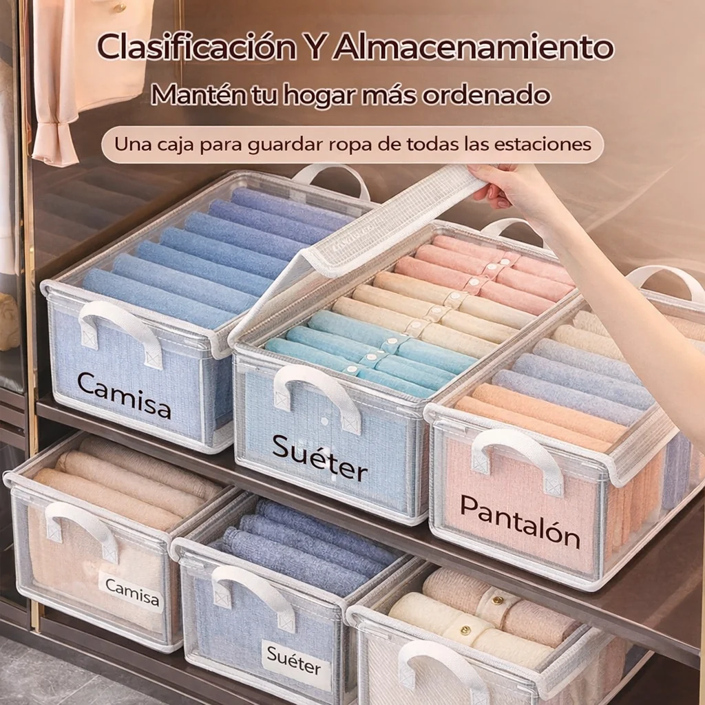 Organizadora plegable de ropa con tapa - Imagen 5
