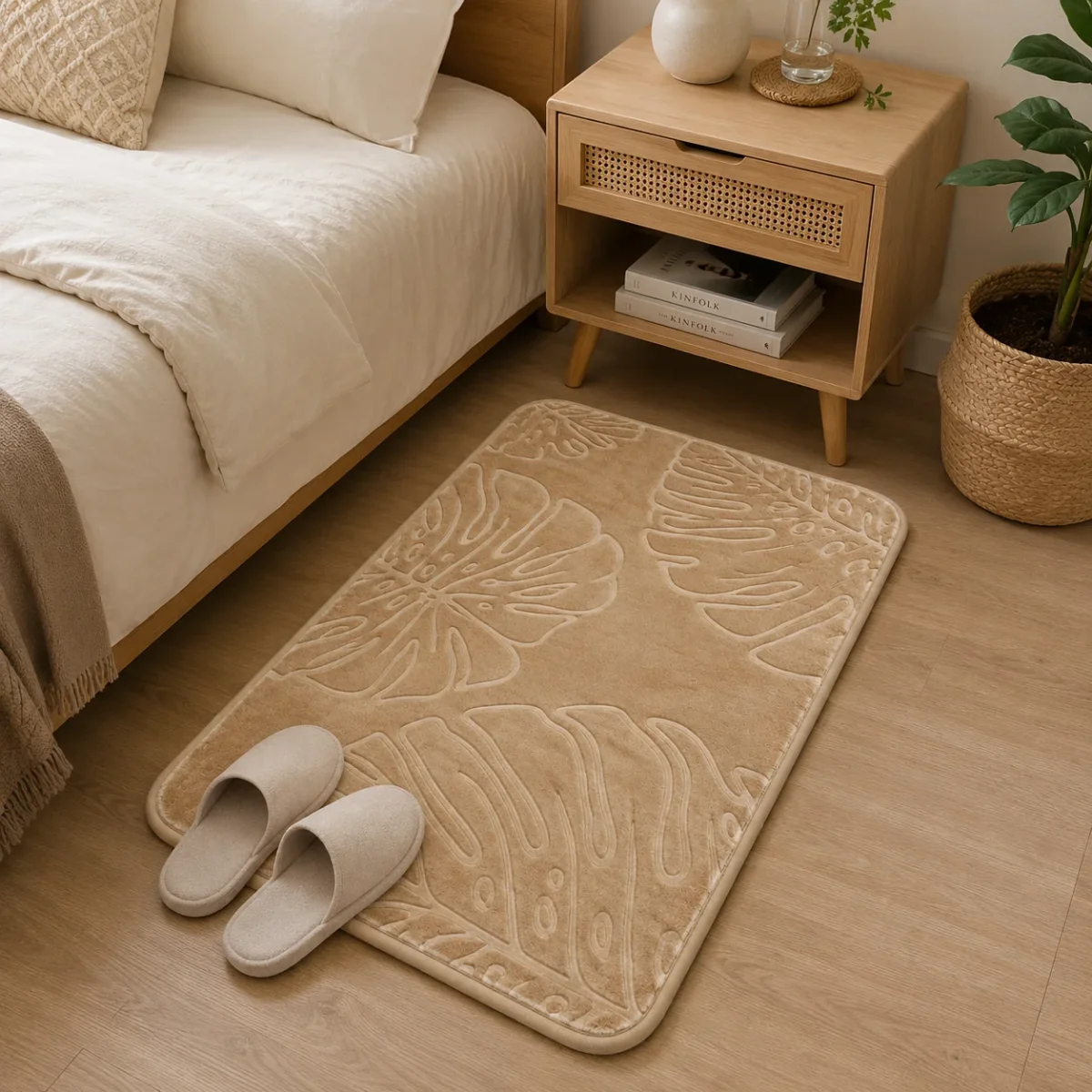 Alfombra Absorbente con Diseño de Hojas
