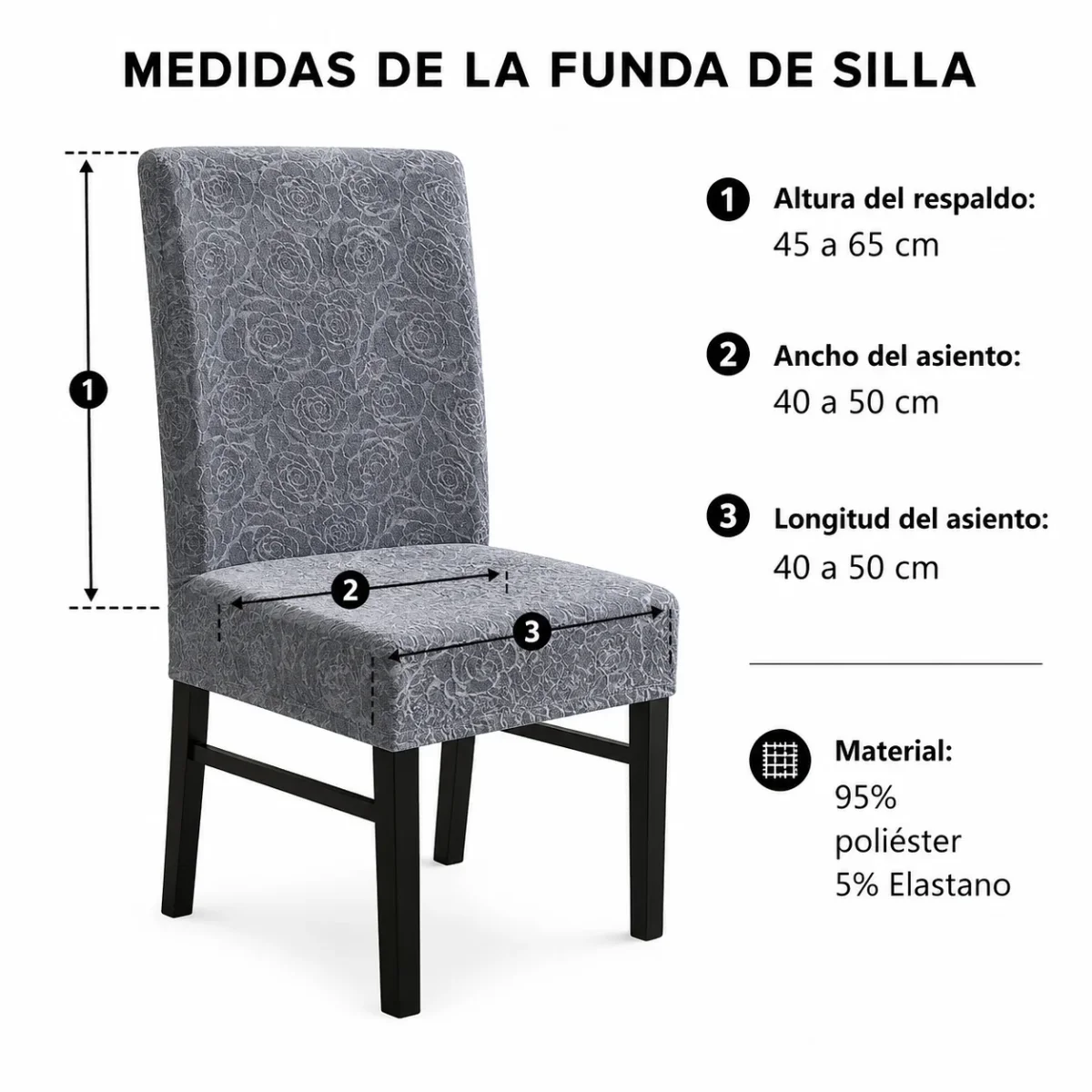Funda Elástica para Silla con Diseño Floral - Imagen 9