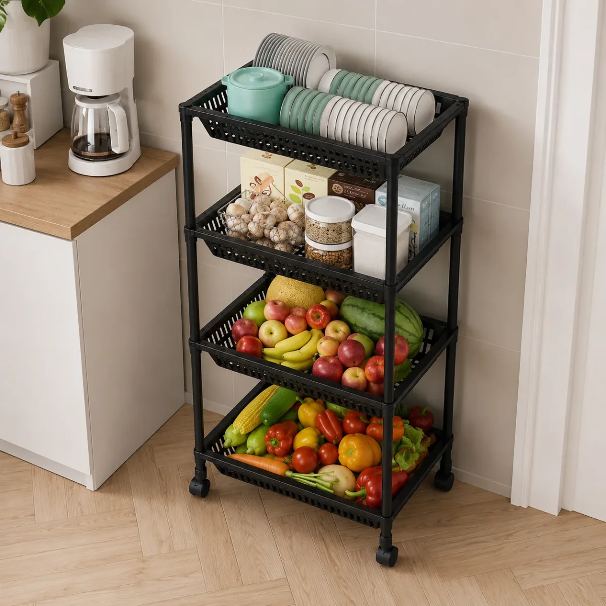 Organizador Multiusos de 4 Niveles con Ruedas - Imagen 6